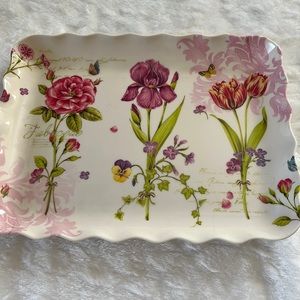 Set of 2 Floral Melamine Platters